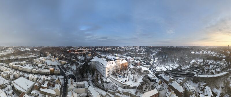 Weißenfels Schloss Neu-Augustusburg Luftaufnahme